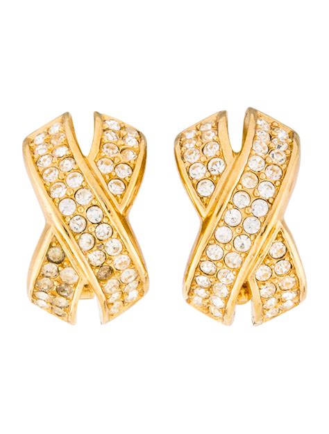 christian dior clip on earrings